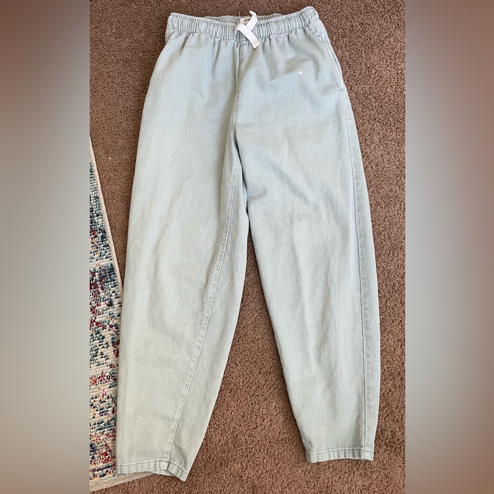 Cotton-on pale green linen pants
